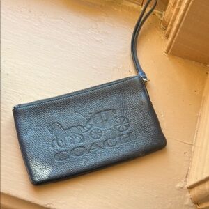 Coach Navy Blue Wristlet Bag